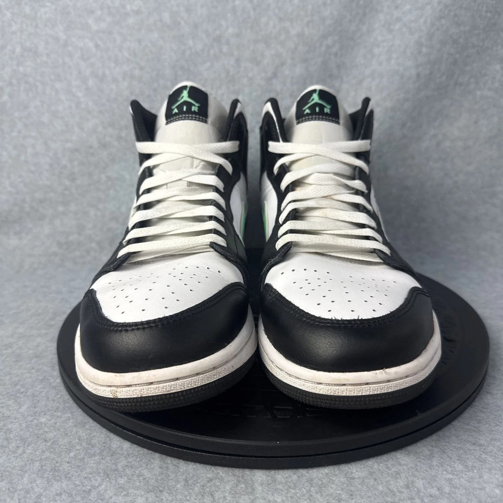 Jordan 1 Mid Green Glow White Black Mint Sneakers DQ8426-103 Mens 11.5 - Picture 2 of 7